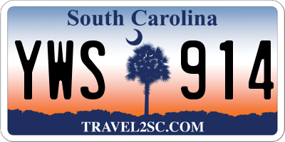 SC license plate YWS914