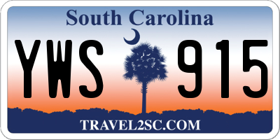 SC license plate YWS915