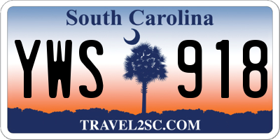SC license plate YWS918