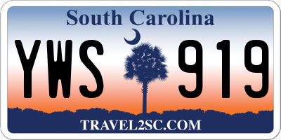 SC license plate YWS919