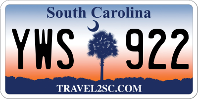 SC license plate YWS922