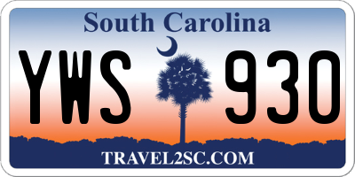 SC license plate YWS930