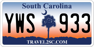 SC license plate YWS933