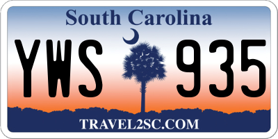 SC license plate YWS935