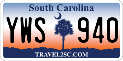 SC license plate YWS940