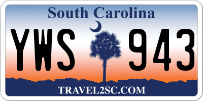 SC license plate YWS943