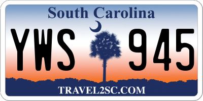 SC license plate YWS945