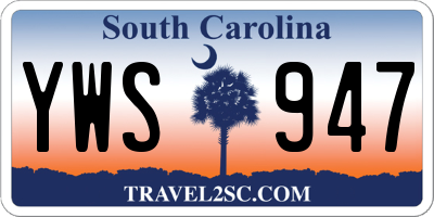 SC license plate YWS947