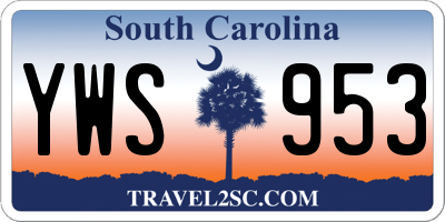 SC license plate YWS953