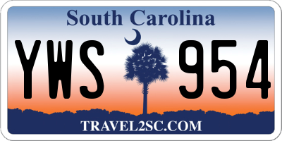 SC license plate YWS954