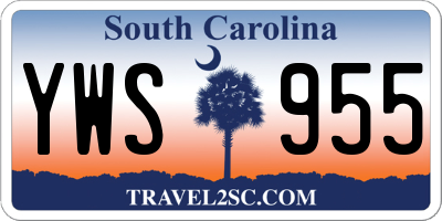 SC license plate YWS955