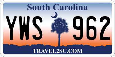 SC license plate YWS962