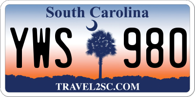 SC license plate YWS980
