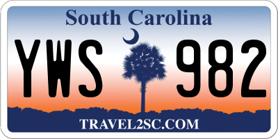 SC license plate YWS982