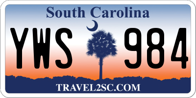 SC license plate YWS984