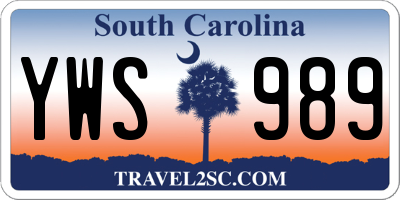 SC license plate YWS989