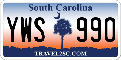 SC license plate YWS990