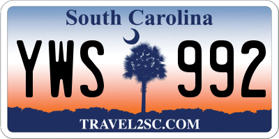 SC license plate YWS992