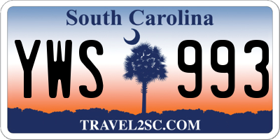 SC license plate YWS993