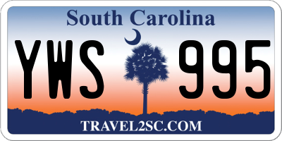 SC license plate YWS995