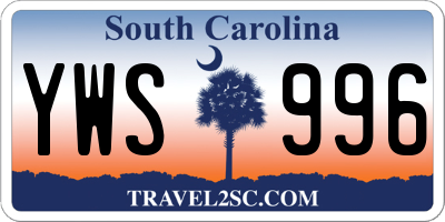 SC license plate YWS996