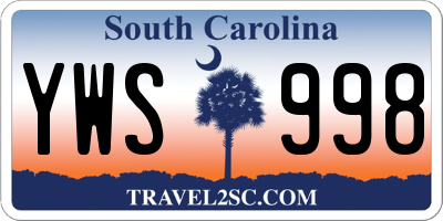 SC license plate YWS998