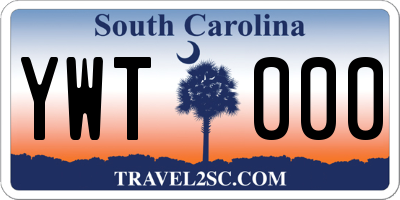 SC license plate YWT000