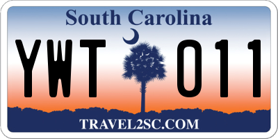 SC license plate YWT011