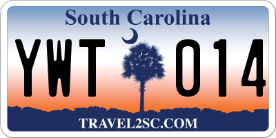 SC license plate YWT014