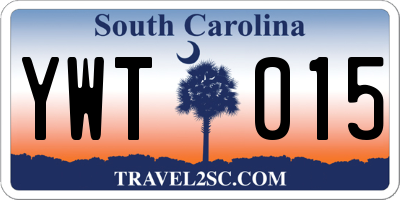 SC license plate YWT015
