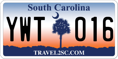 SC license plate YWT016