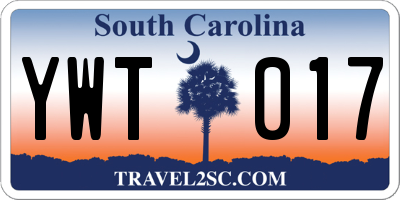 SC license plate YWT017