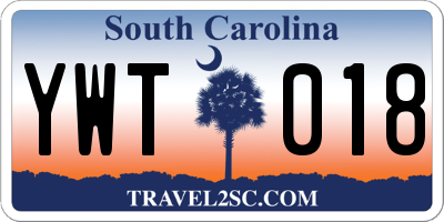 SC license plate YWT018