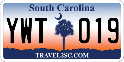 SC license plate YWT019