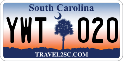 SC license plate YWT020