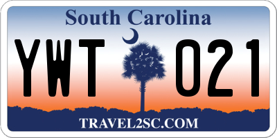 SC license plate YWT021