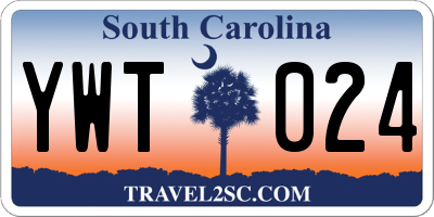SC license plate YWT024