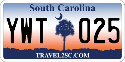 SC license plate YWT025