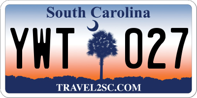 SC license plate YWT027