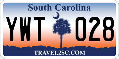 SC license plate YWT028