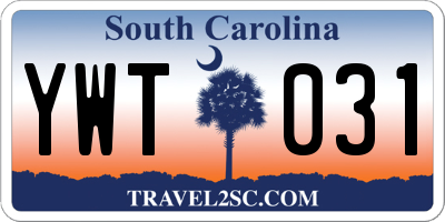 SC license plate YWT031