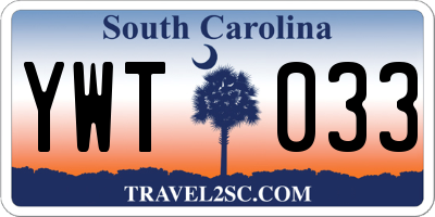 SC license plate YWT033