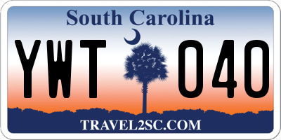SC license plate YWT040