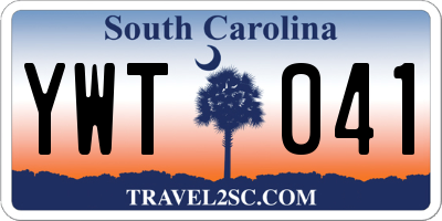 SC license plate YWT041