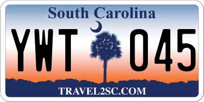 SC license plate YWT045