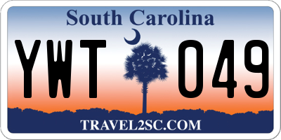 SC license plate YWT049