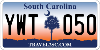SC license plate YWT050