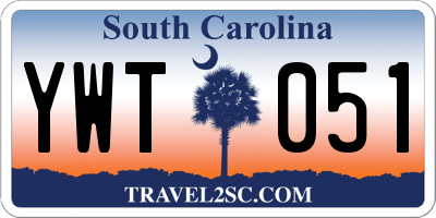 SC license plate YWT051