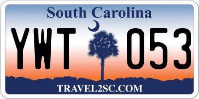 SC license plate YWT053