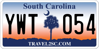 SC license plate YWT054